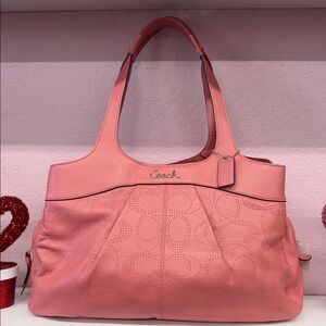 Coach Lexi Perforated Leather Signature Logo Shoulder Hobo Bag